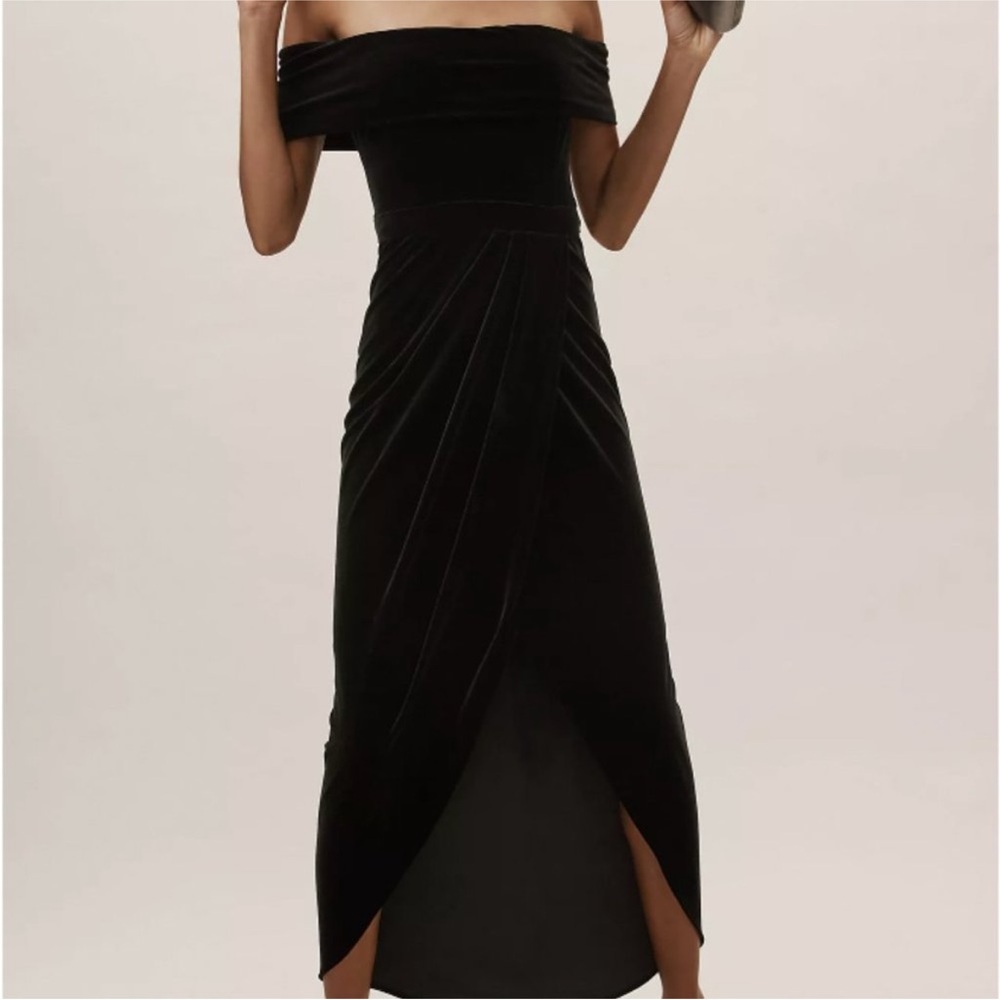 BHLDN Edison Velvet Black Dress